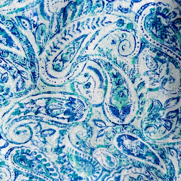 HAND CRAFTED Fabric Tote Bag Colorful Blue Paisley Market Bag Shoulder Purse - Picture 7 of 7